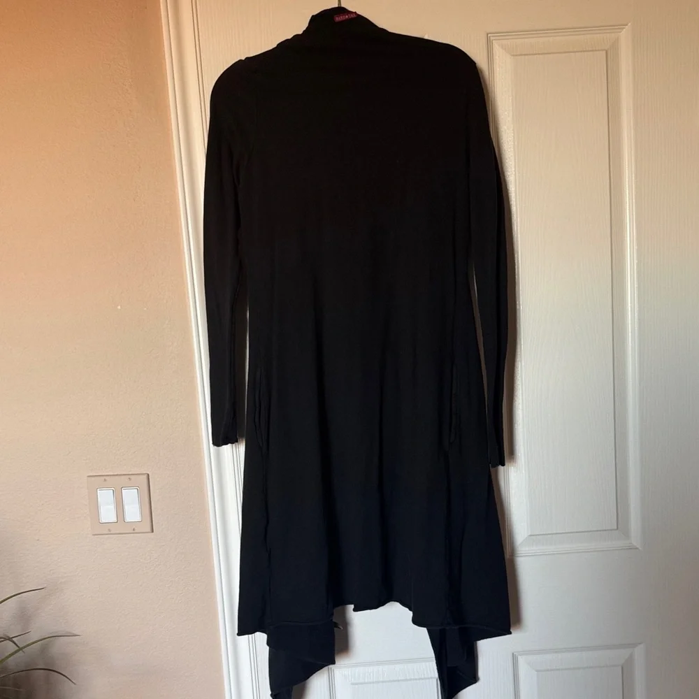 Hard Tail Women’s Long Black Layered Cotton Sweater Size Small - Picture 1 of 5